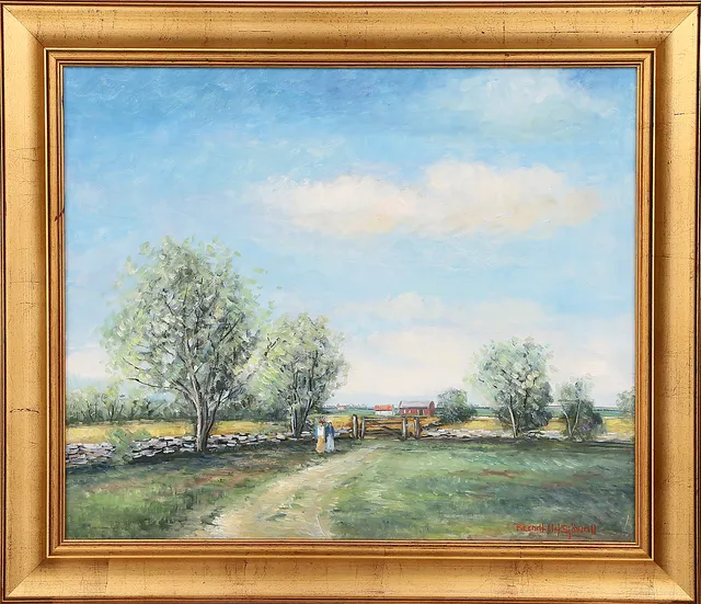 BERNDT OLOF SJÖWALL. "Byväg, Öland", olja på duk, signerad.