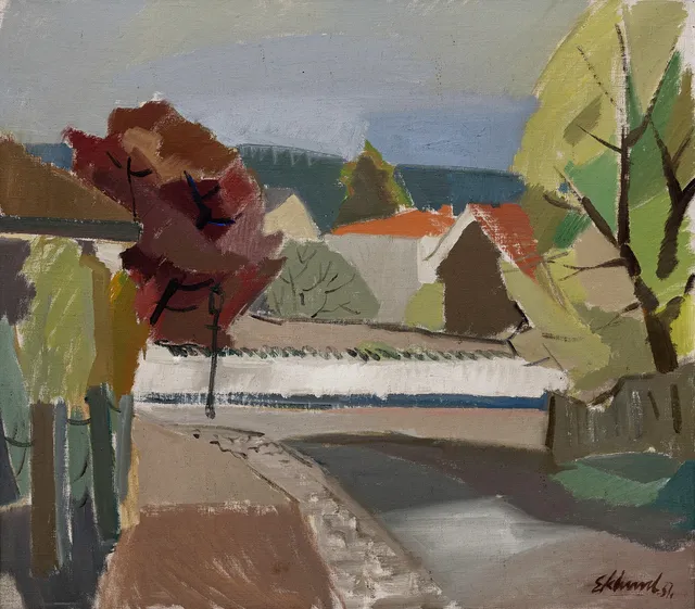 BENGT EKLUND (1916-1989). Landskap, olja på duk, signerad, daterad 51.