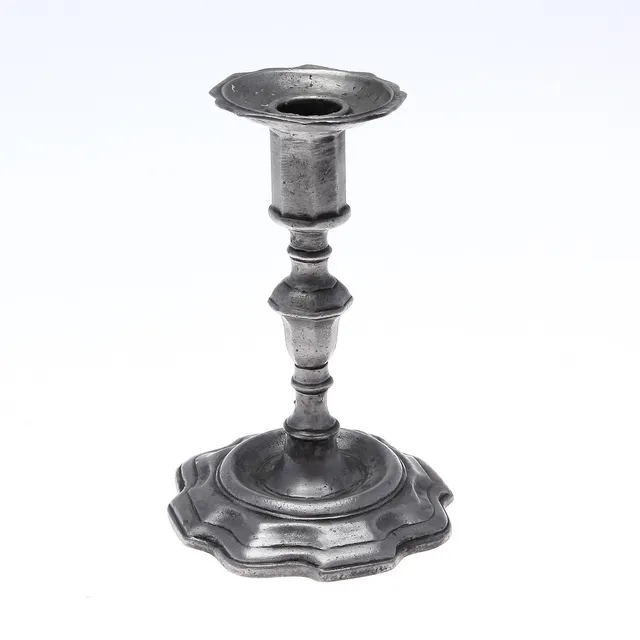 LJUSSTAKE, tenn, 1800-tal, 15,8 cm, stämplad.