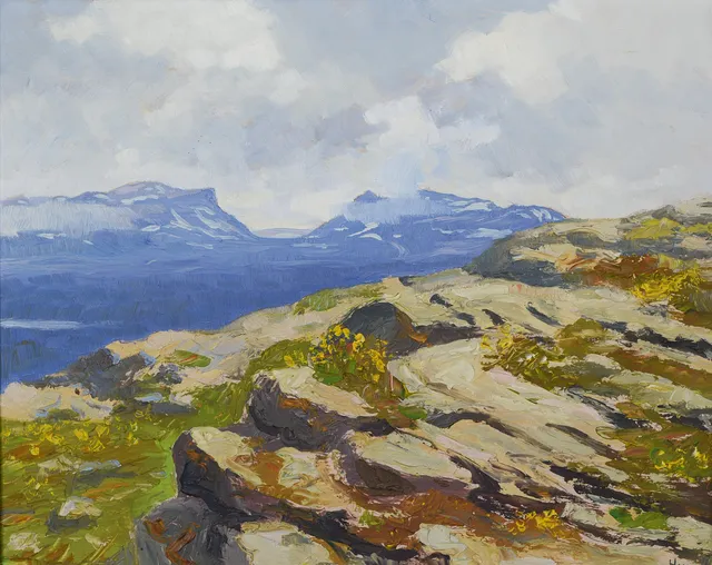 FRIEDRICH WILHELM HUNDT. Lapporten, olja på pannå, signerad.