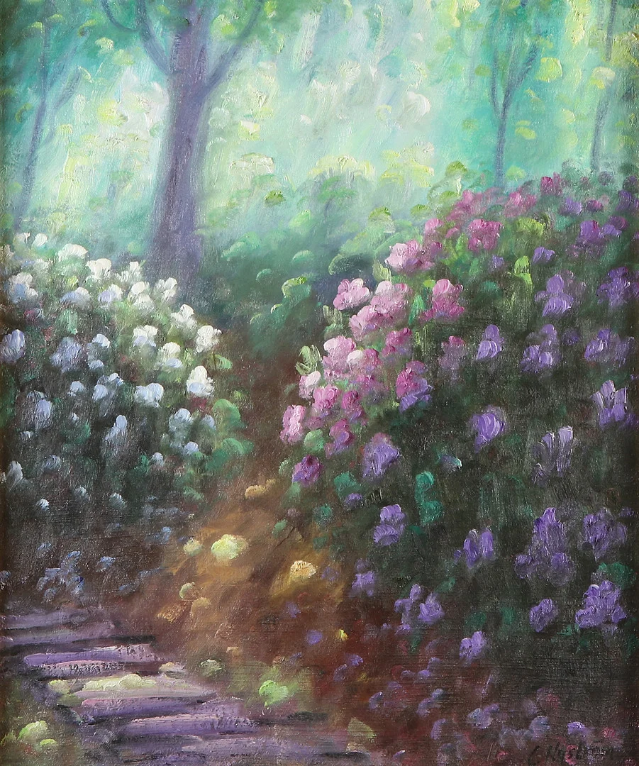 CONNY NYSTRÖM. Oljemålning på duk. "Sofiero". Signerad. — Paintings — Skånes Auktionsverk