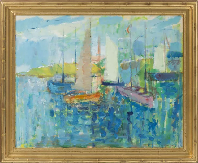 ELVINE OSTERMAN. "Segel", olja på duk, sign.