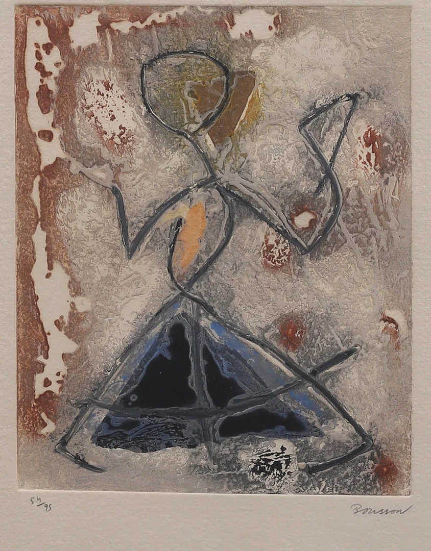 PIERRE MARIE BRISSON (1955 - ). Komposition, carborundumetsning nr 84/95 signerad Brisson. — Engravings & Prints — Garpenhus Auktioner