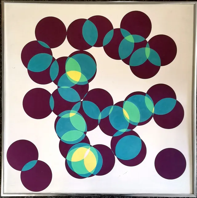 BASIL GOODE 1975 ABSTRACT GEOMETRIC ACRYLIC PAINTING.