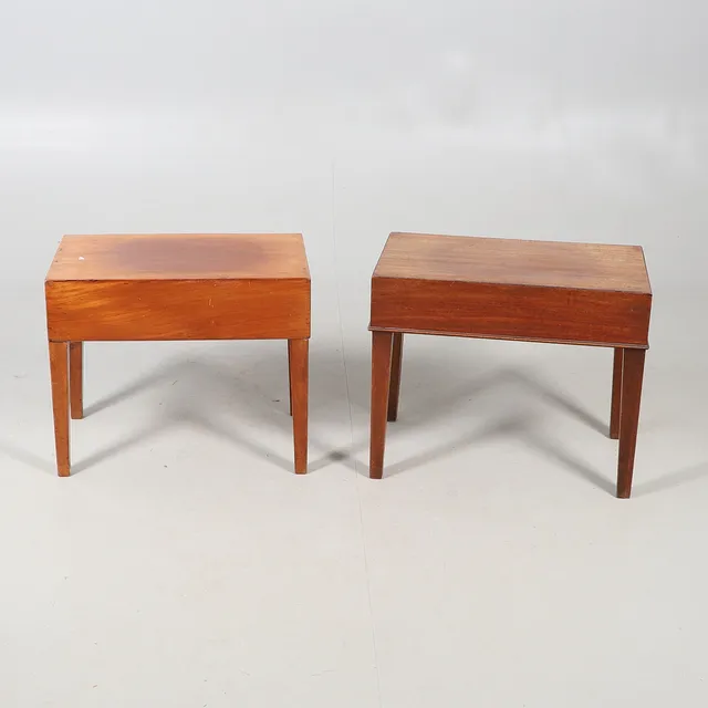 TWO MAHOGANY BIDETS.