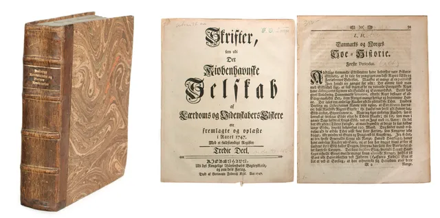 Holberg, Ludvig — Dannemarks og Norges Beskrivelse ved... 1. utgave. Kjøbenhavn 1729.