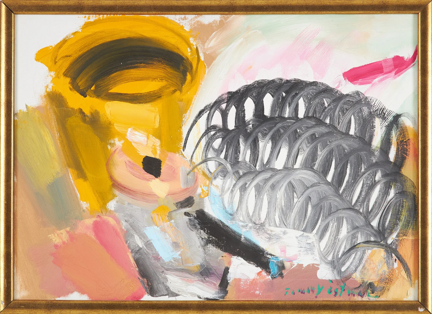TOMMY ÖSTMAR (1934-2007). Abstrak komposition, olja på duk, signerad. — Paintings — Stockholms Auktionsverk Sickla