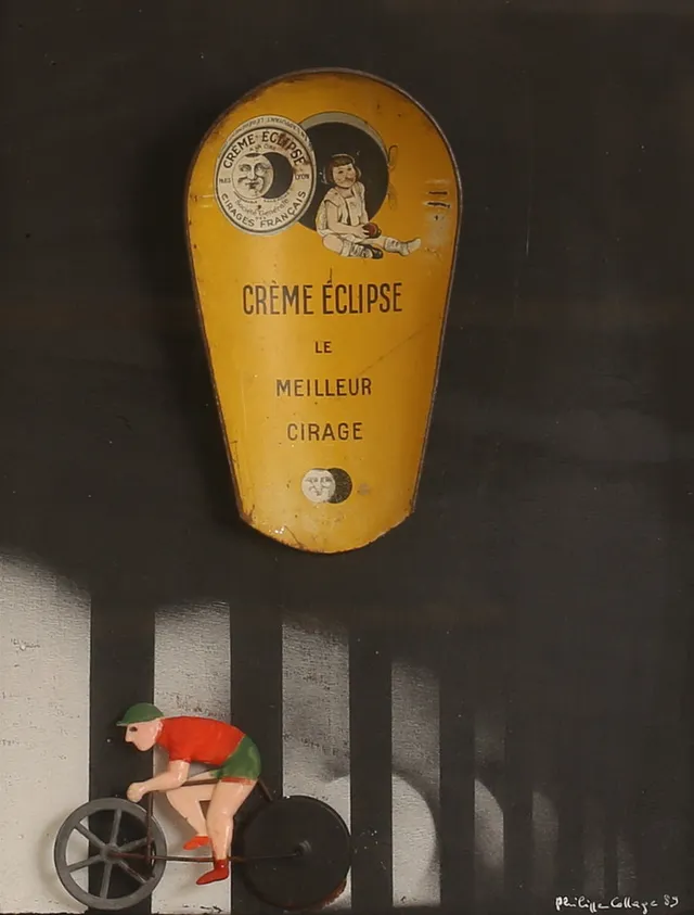 PHILIPPE COLLAGE. Collage/relief/blandteknik, signerad 89.
