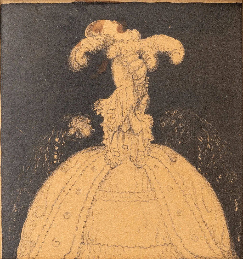 JOHN BAUER. "Två friare", litografi, nr: 5 ur serien "Troll". — Engravings & Prints — Auktionshuset Kolonn