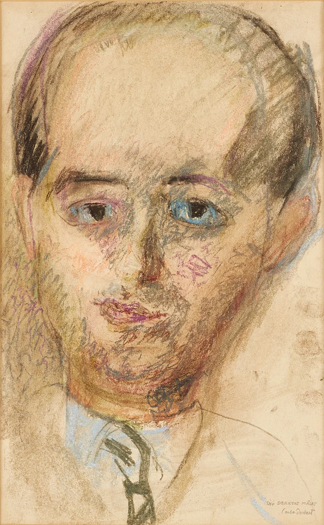 SIRI DERKERT (1888-1973). Porträtt, pastell, intygad av Carlo Derkert. — Paintings — Crafoord Auktioner Stockholm