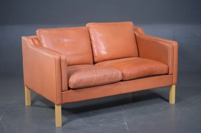 Mogens Hansen, 2 pers. sofa med cognacfarvet læder