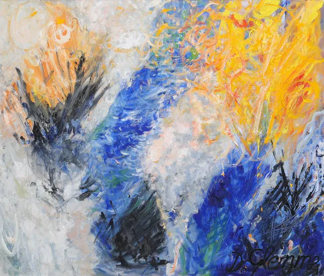 DAGMAR GLEMME. olja på duk, komposition, 142 x 122 cm, signerad D Glemme.