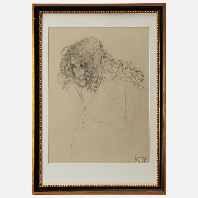 GUSTAV KLIMT. EFTER. Från mappen "Fünfundzwanzig Handzeichnungen", ljustryck, signerad i plåten.