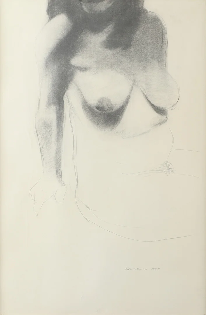 PETTER PETTERSSON. Kvinnostudie, teckning, signerad 1975. — Drawings — Helsingborgs Auktionskammare