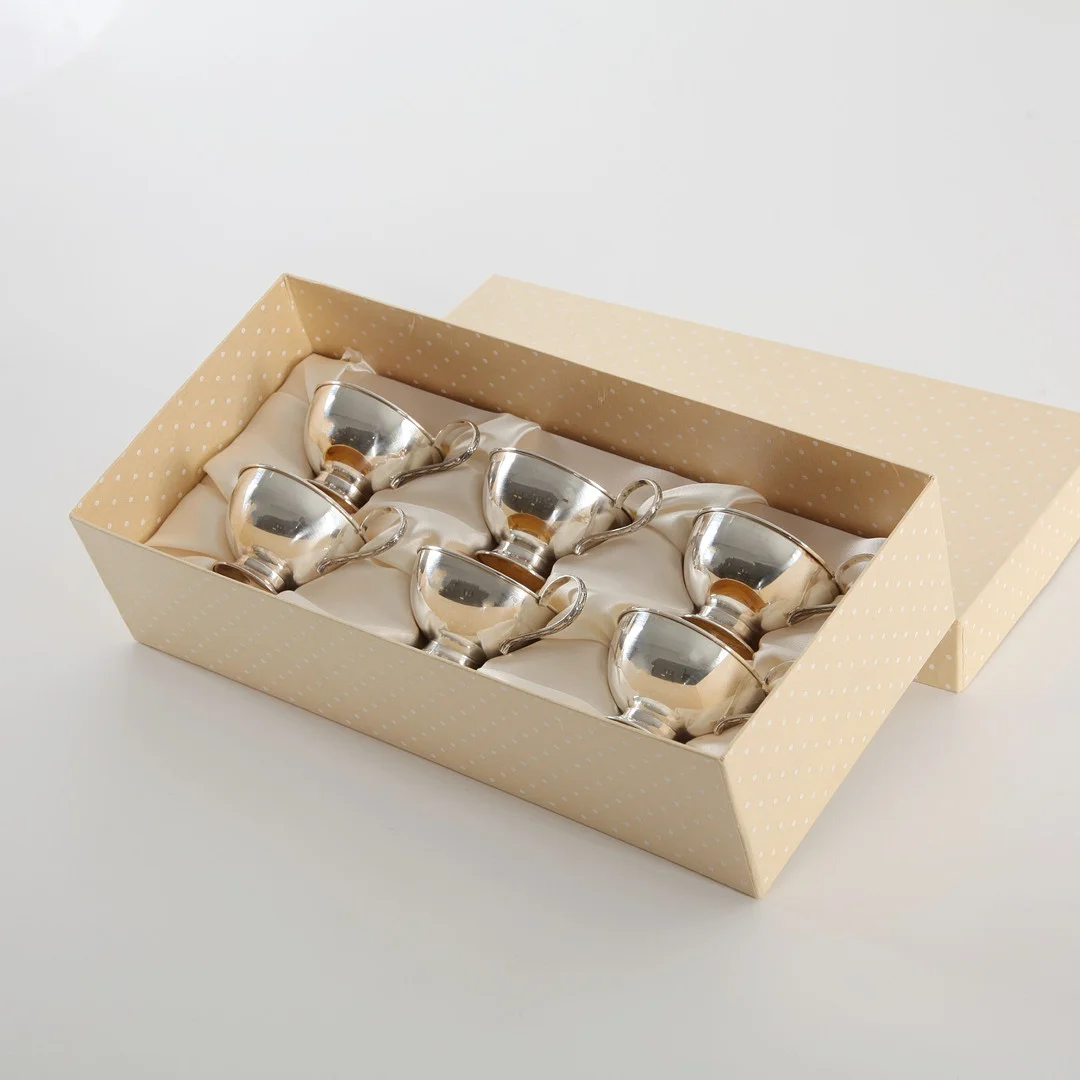 PUNSCHKOPPAR, 6 st, silver med förgyllning, GAB, 1965 & 1967. — Silver — Auktionsverket Engelholm
