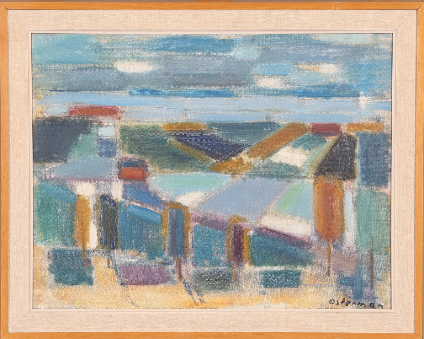 ELVINE OSTERMAN. OLJA PÅ DUK "Tjörn" signerad. — Paintings — Höörs Auktionshall