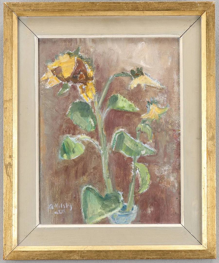 ARNE KILSBY. Stilleben med solrosor. — Paintings — Karlstad Hammarö Auktionsverk