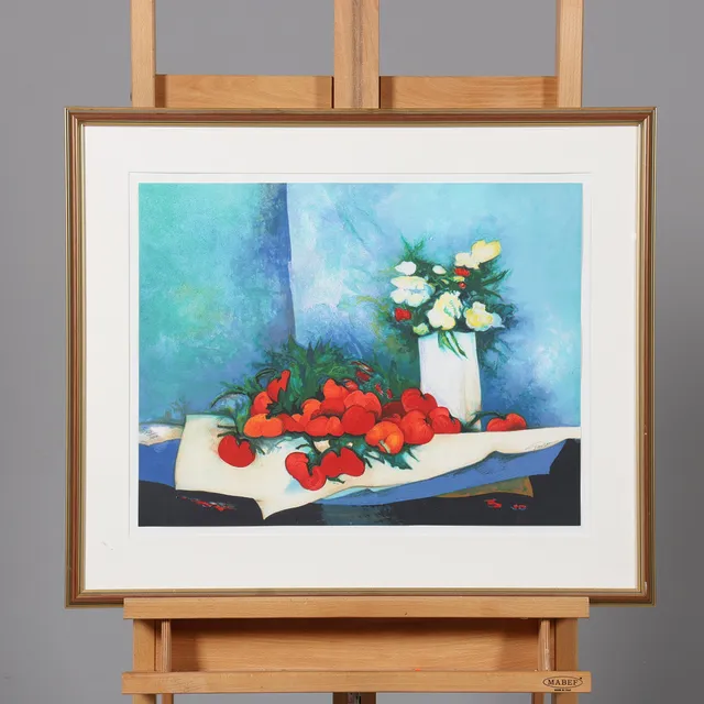 CLAUDE GAVEAU. LITOGRAFI, "Fleurs et tomates" Signerad samt numrerad 133/200.