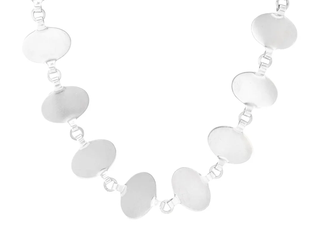 GEORG JENSEN, collier, nr 141A, sterlingsilver, Nanna Ditzel, längd 42 cm, vikt 46,6 g, orginaletui. — Smycken/Collier — Kaplans