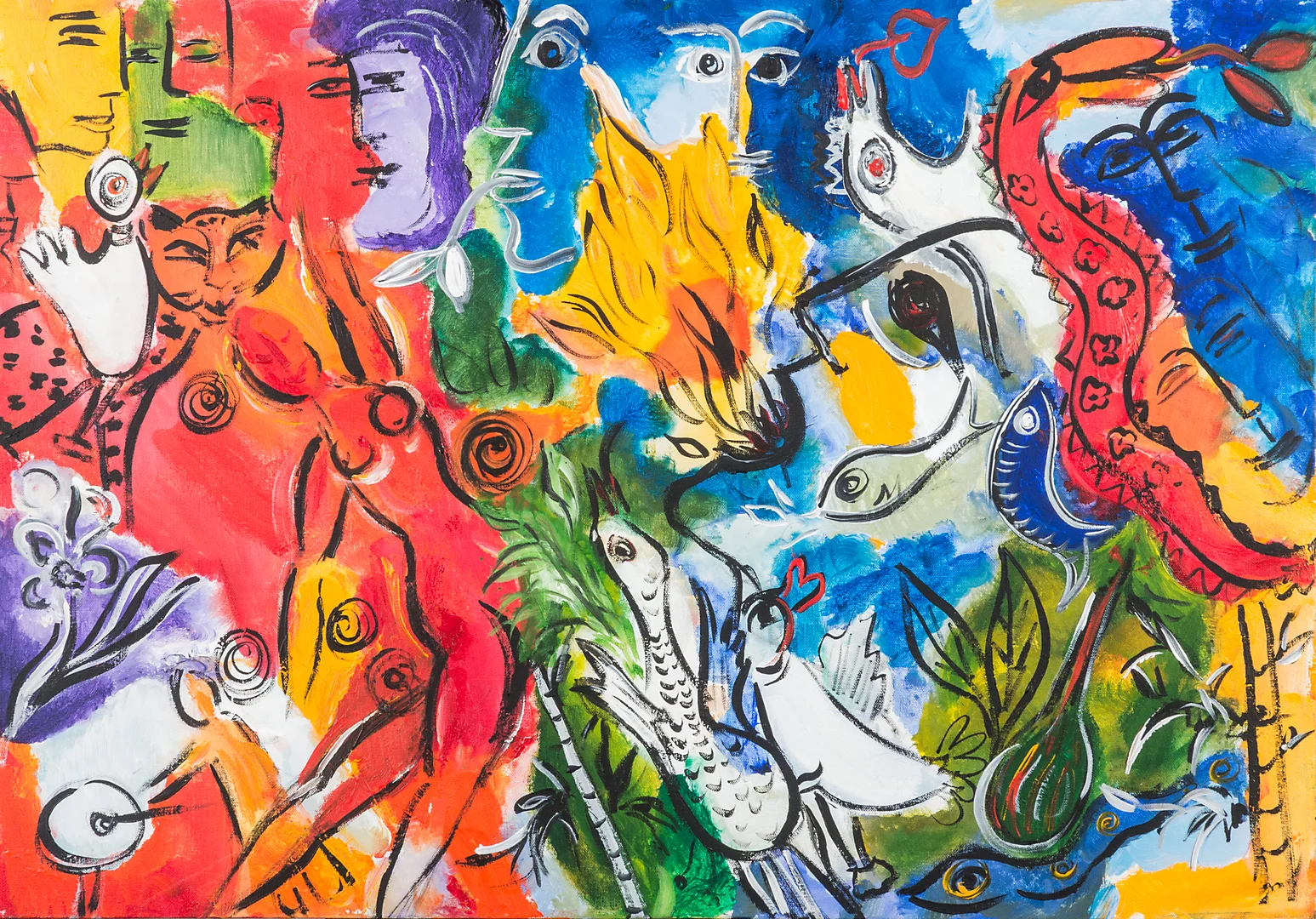 DAGMAR GLEMME. "Eldslukare på Java", olja på duk, signerad. — Paintings — Helsingborgs Auktionskammare