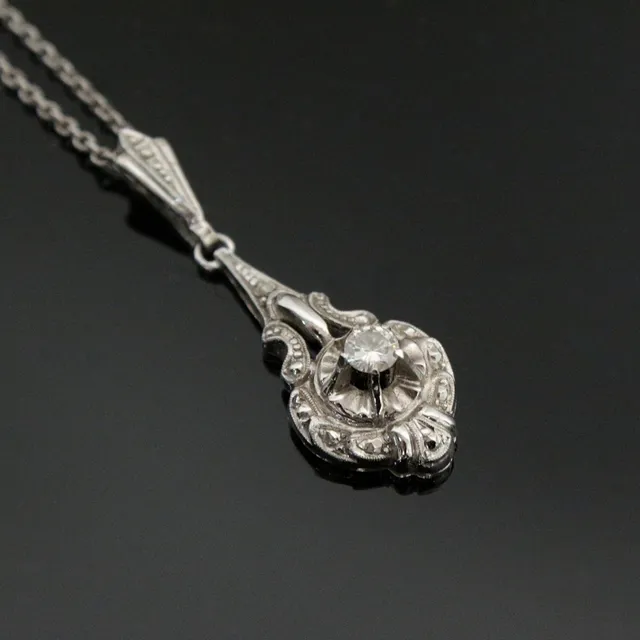 Diamantanhänger, 585er Weißgold.