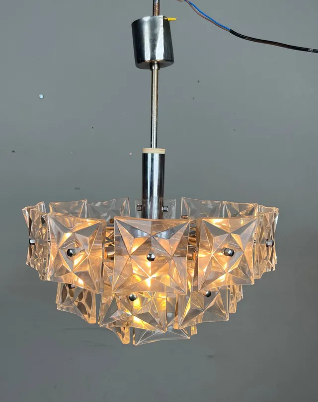 Mid Century Kronleuchter / Deckenlampe von Kinkeldey, Deutschland, 1970er Jahre.