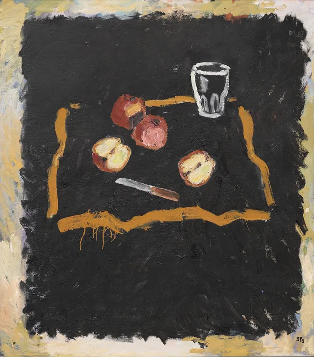 BENTE BJERREGAARD. "Glaset II", olja på duk, signerad B Bj.