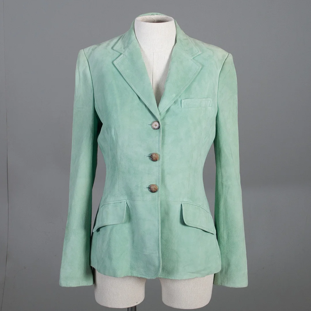RALPH LAUREN. Kavaj, mocka, dam, stl 10. — Vintage & Designer Fashion — Laholms Auktionskammare