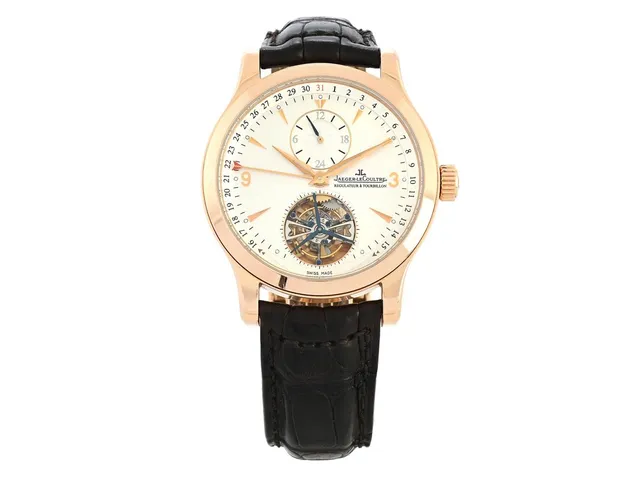 JAEGER-LE COULTRE, Master Tourbillon, Cal 978, Verk nr. 3545052, Serie nr. 2498423, Ref nr. Q1652420, Boett nr. 146.2.34.S, herrur, 41,5 mm, 18K rosa guld, automatisk (Tourbillon), safirglas, datum, 24-timmarsvisare, läderband, viklås i 18K rosa guld, cert, oktober 2012, box (skadad), ytterkartong.