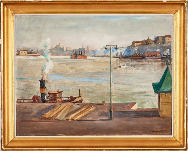 HARALD LINDBERG. Motiv från Slussen.