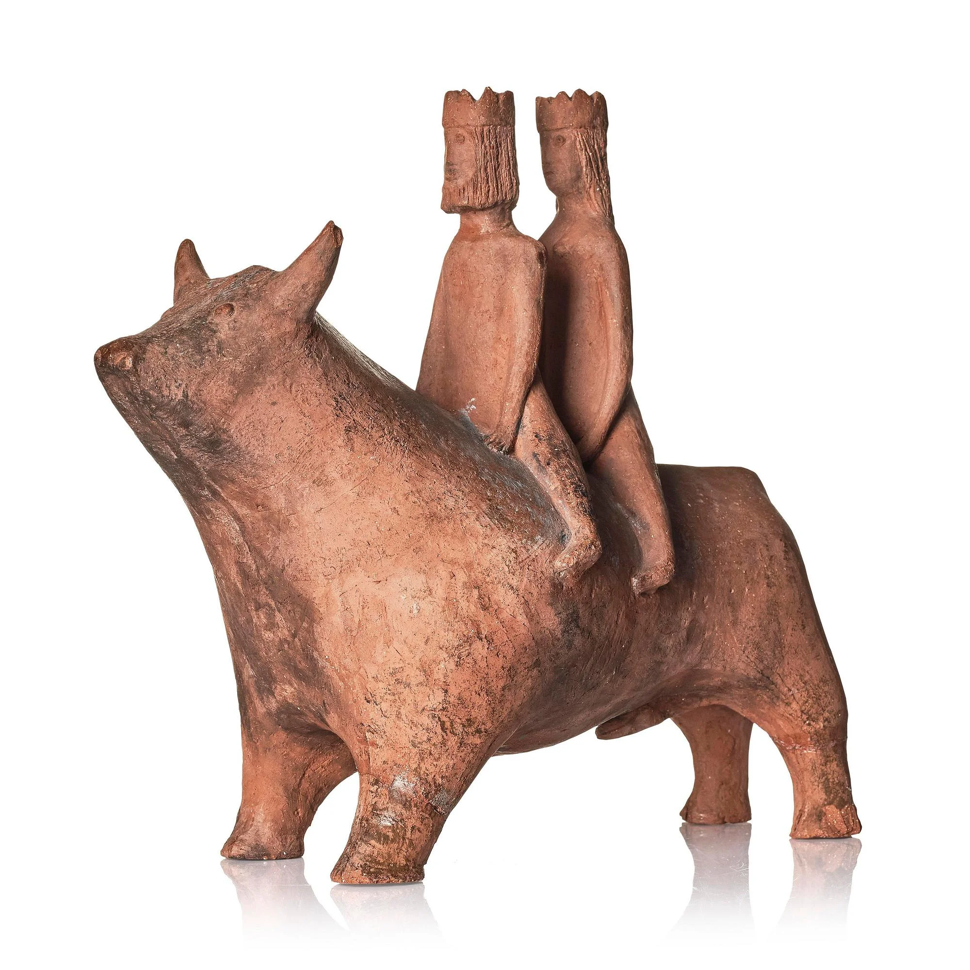 Helga Henschen, "Bröllopsresan", skulptur, terrakotta, egen studio 1950-60-tal. — Bukowskis