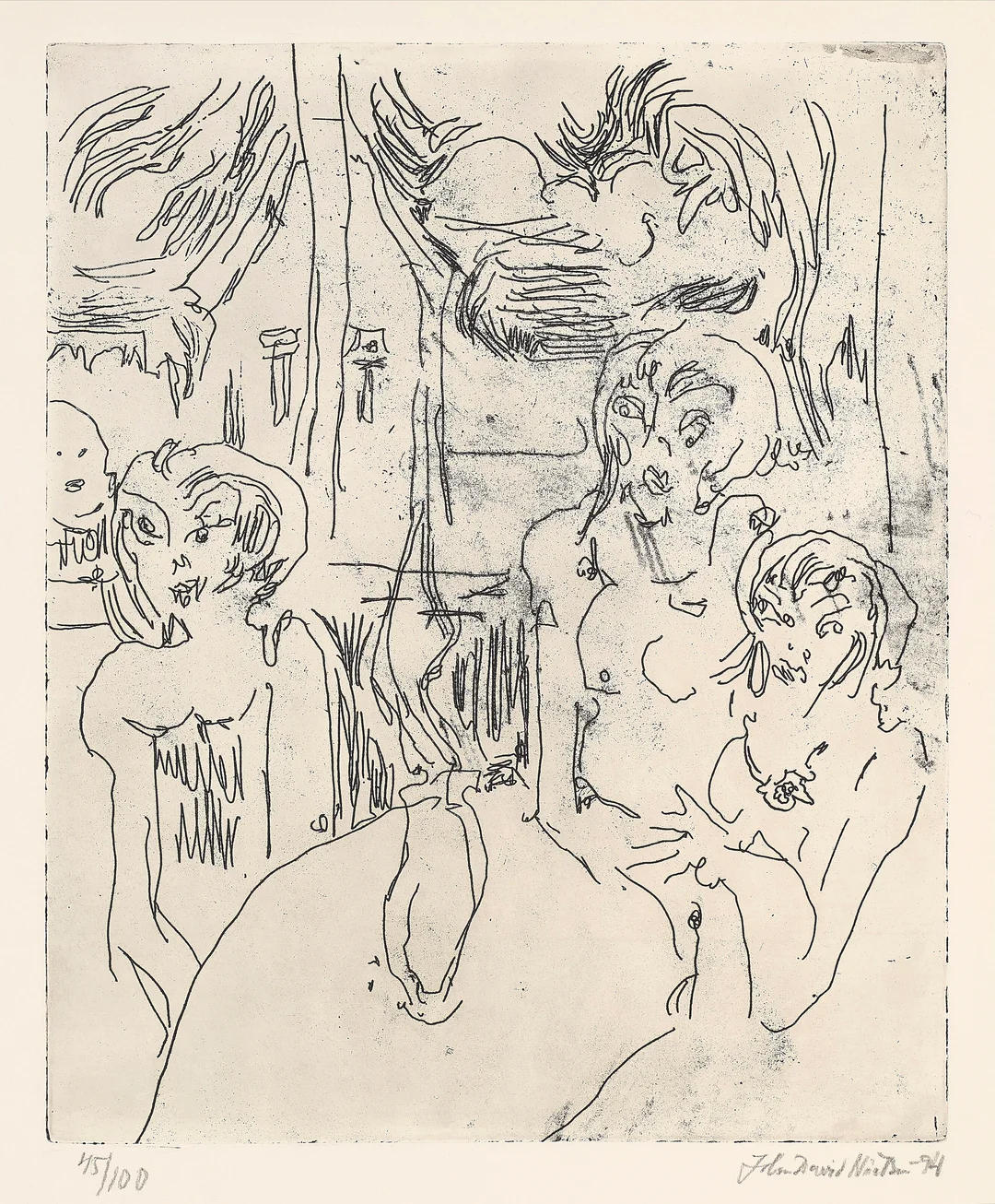 Nielsen, John David — Kvinner i interiør, 1994 — Kunst/Grafikk — Blomqvist