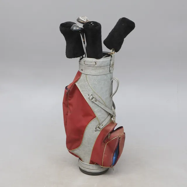 GOLFBAG, med innehåll.
