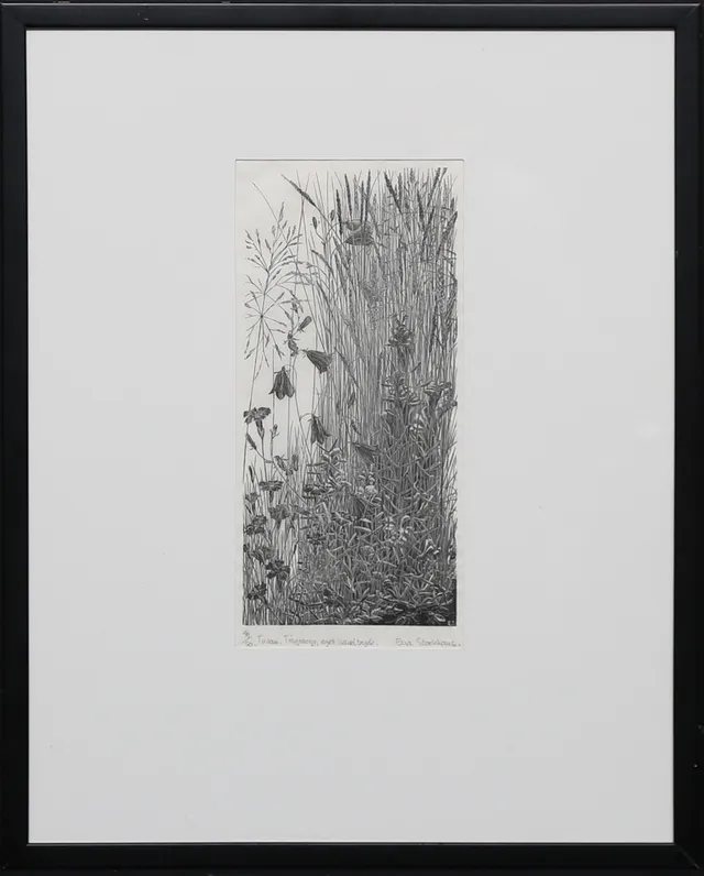 EVA STOCKHAUS. "Tuvan". Trägravyr, handtryck, signerad och numrerad 41/50.