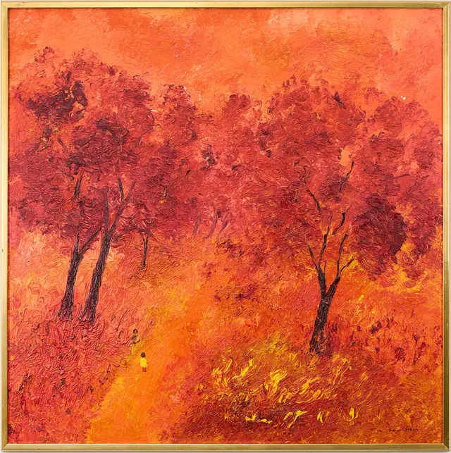 KARIN OLSSON. "Promenad", olja på duk.