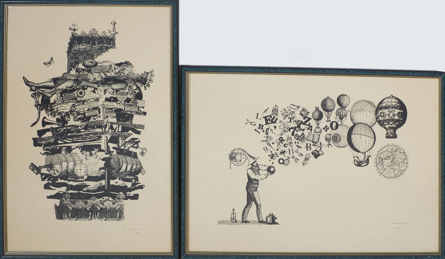 YNGVE GAMLIN. litografier, 2 st, signerade med blyerts. — Engravings & Prints — Stockholms Auktionsverk Sickla