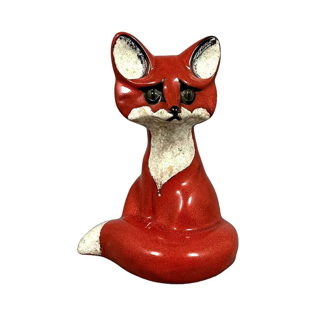 THOMAS HELLSTRÖM. FIGURIN, glaserad keramik, "Räv", signerad, Nittsjö, 1960-tal.