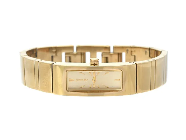 DKNY, damur, Ref nr. NY-3814, Boett nr. 110610, 12,5 x 33 mm, doublé, quartz, mineralglas, integrerad originallänk (längd 155 mm), ca 2010.