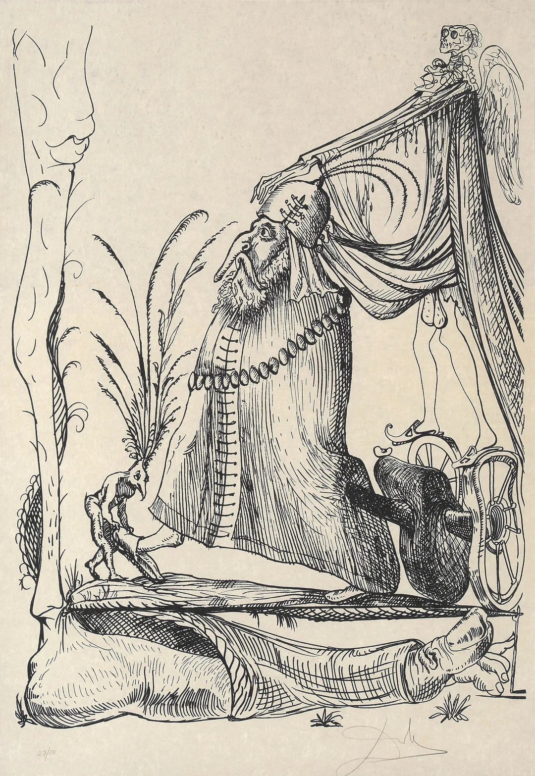 Dali, Salvador — Fra serien "Les Songes drolatiques de Pantagruel" 1973 — Kunst/Grafikk — Blomqvist