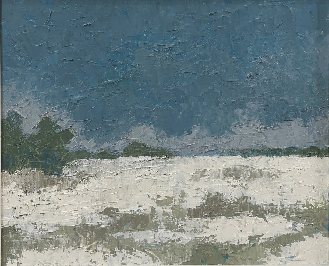 OIDENTIFIERAD KONSTNÄR. Landskap, olja på pannå, signerad Forsberg. — Paintings — Gomér & Andersson Nyköping