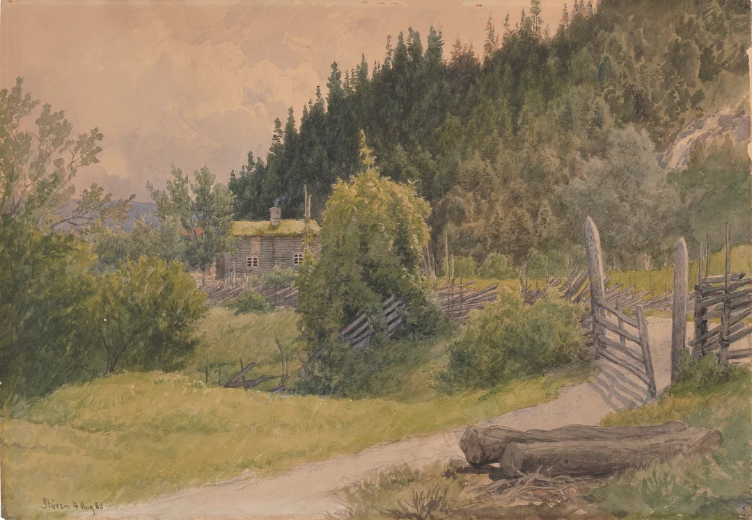Gude, Hans Fredrik — Fra Stören, 1880 — Kunst/Øvrig billedkunst — Blomqvist