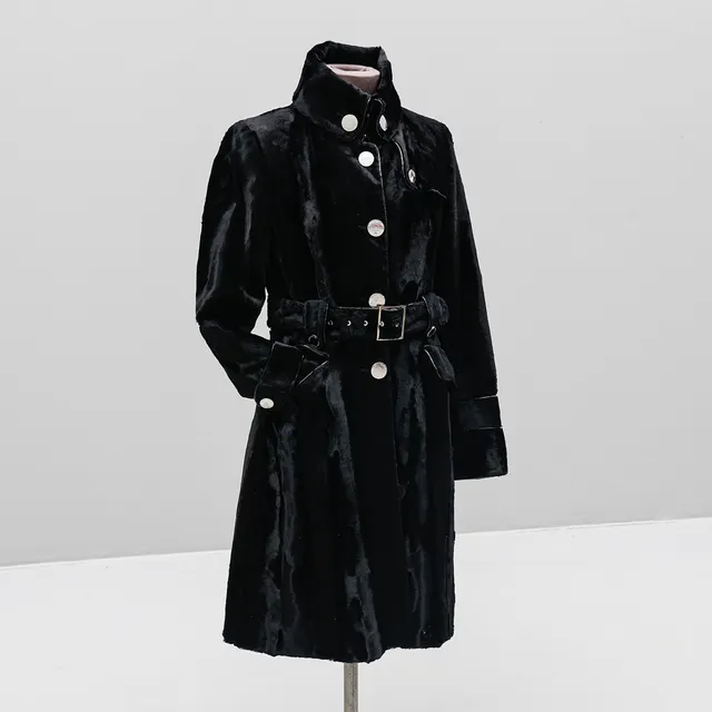 KAREN MILLEN. Kappa, Faux Fur Black pony.