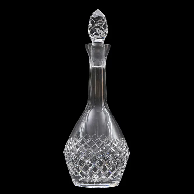 KARAFF med propp, glas, slipad dekor, 1900-tal.