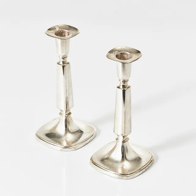 TORE ELDH. Ljusstakar, 1 par, silver, K&EC Göteborg 1971.