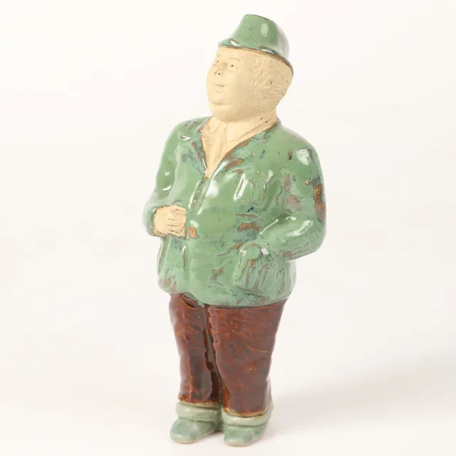 SVEN BOLIN. Figurin, Edvard Persson, delvis glaserad stengods, Höganäs.