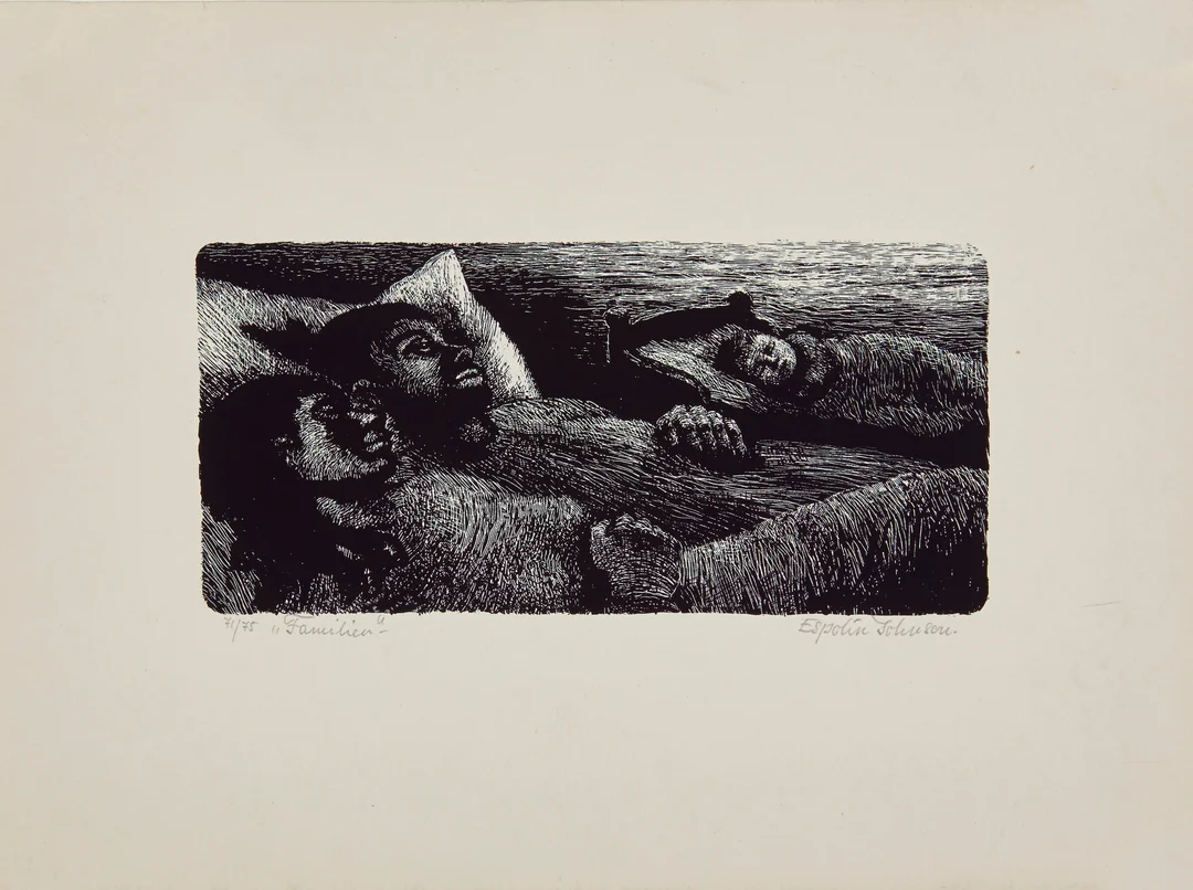 Johnson, Kaare Espolin — "Familien" 1972 — Kunst/Grafikk — Blomqvist