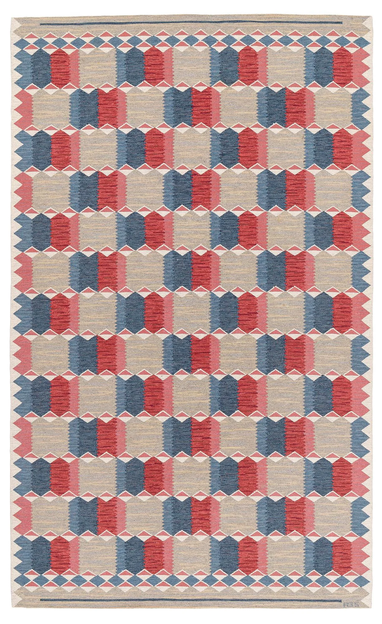 Anna-Greta Sjöqvist, matta, gobelängteknik, ca 401 x 245 cm signerad AGS. — Bukowskis
