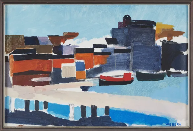 WILLIE WEBERG (1910-1995). Hamnen.