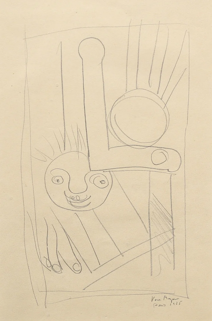VERA HELGA MEYERSON. blyerts, figurkomposition, signerad och daterad Paris 1925. — Drawings — Gomér & Andersson Linköping