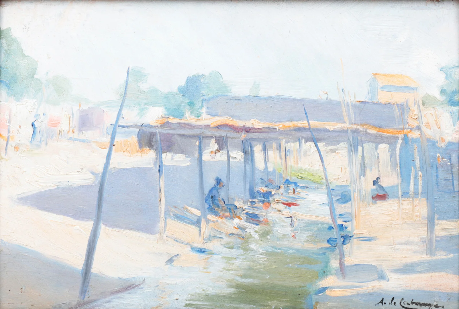 ALEXANDRE DE CABANYES. "Río Manzanares, Madrid". — Paintings — Balclis